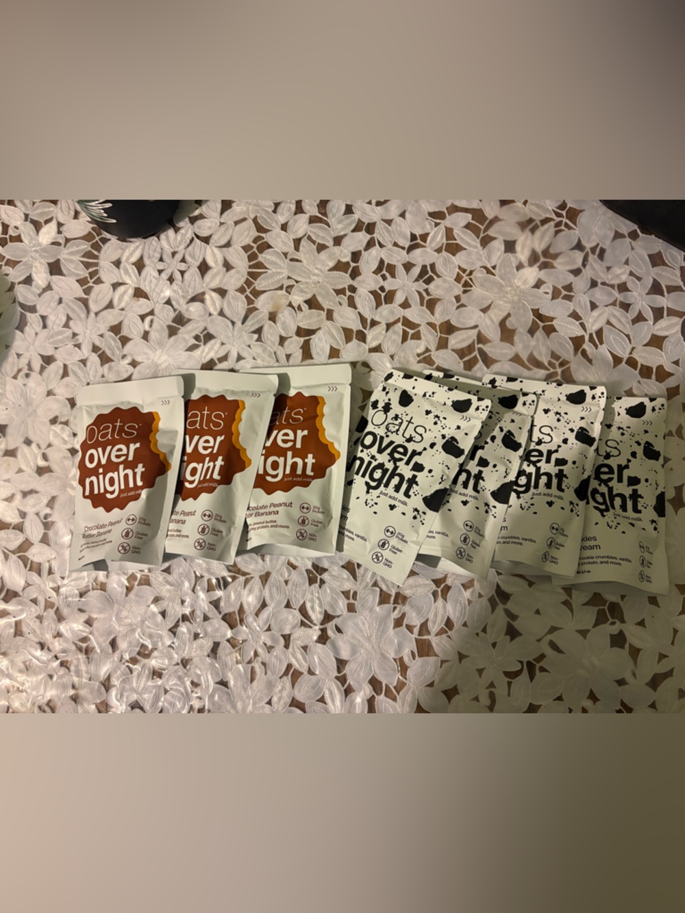 7 Oats Overnight Instant Oatmeal Packets - Chocolate Peanut Butter & Cookies